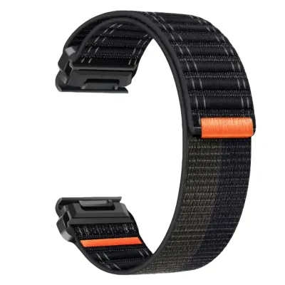 Najlonska narukvica za Garmin Fenix 8/5/6/7X Pro/Epix 935/965 Crna + svijetlo siva