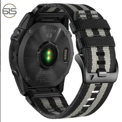 Quick Release najlonska narukvica za sat za Garmin Fenix 5X 6X 7X Tactix 7 Pro Crna + svijetlo siva