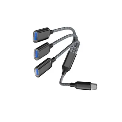 Type-C na 3-portni USB Hub razdjelnik adapter Crna
