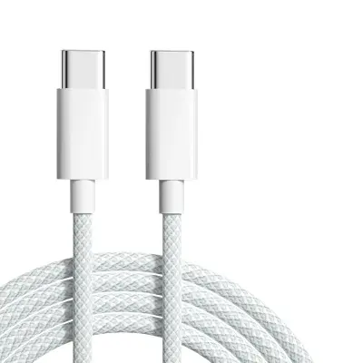 2-struko pakiranje USB C na C kabela od 2m Bijela