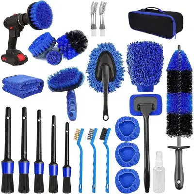 25-Piece Drill Brush Cleaning Kit Plava/Tamnoplava