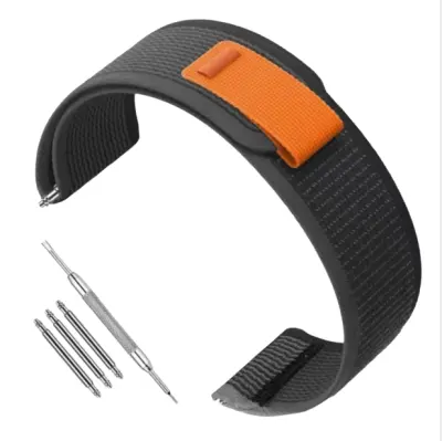 Garmin kompatibilni najlonski remen za sat 22 mm Crna + sivi točkice