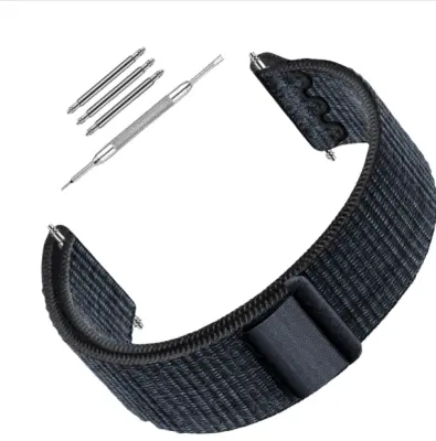 Garmin kompatibilni najlonski remen za sat 22 mm Crna+Plava