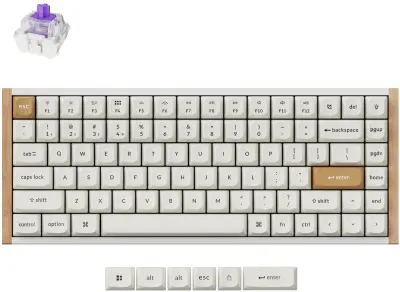 Tipkovnica Keychron K2H-Q1 White wooden RGB