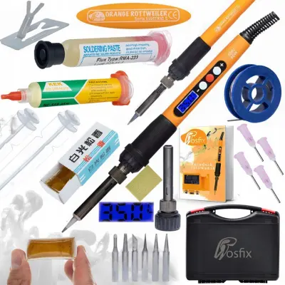 Set Lemilica Orange Rottweiler 10-u-1 – 60W, 180-500°C, LCD | Fluks, Pasta, Kutija