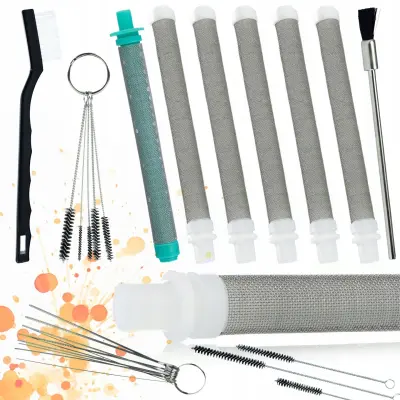 Prstasti Filtar 60 Mesh Set Za Airless Raspršivac – 5 Kom + Ciscenje 17-u-1 | Metal, Plastika