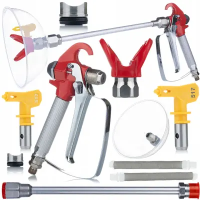 Set Za Airless Raspršivac – Pištolj, Koplje 30cm, Mlaznica 517 | Kompatibilnost s Graco, Wagner