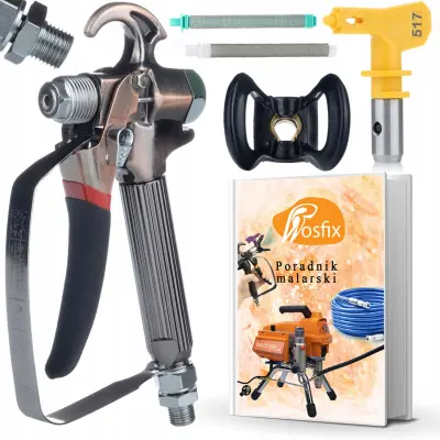Pištolj Za Airless Raspršivac TurboJet TJ1 – Set s Mlaznicom 517 i Prstastim Filtrom 30/60 Mesh | Ergonomija i Jednostavnost Korištenja