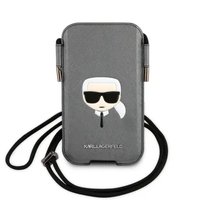 Torbica za pametni telefon 6.1 inča s vezicom Saffiano model Karl Head