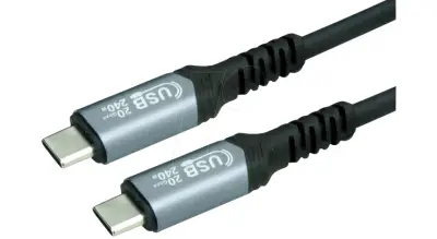 Roline USB4 Gen2x2, with Emark, C–C, M/M, 240W, crni, 2.0 m