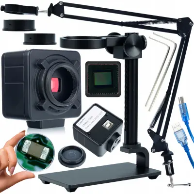 Set Za Digitalnu Mikroskopiju ODM-180X – Crux PRO 5MP Kamera | HDMI/USB, Aluminijska Platforma od 35 Mm