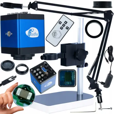 Set Za Digitalnu Mikroskopiju ODM-180X/100X – Draco Blue PRO Camera 2MP | HDMI/VGA, Aluminij