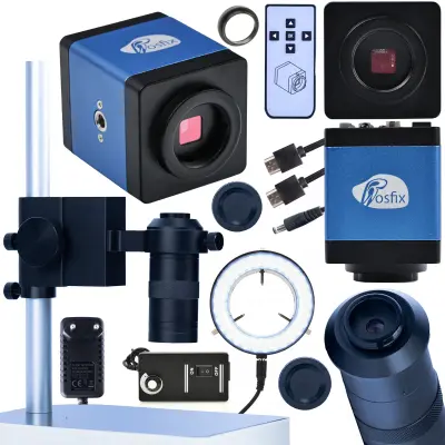 Set Draco BLUE PRO 4u1 Mikroskop – 2MP HDMI/VGA Kamera, Objekti 100x, Platforma, Osvjetljivač 56xLED