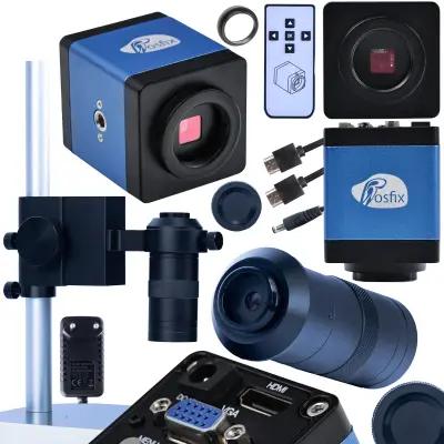 Draco BLUE PRO 3u1 Mikroskopski Set – 2MP HDMI/VGA Kamera, 100x Objektiv, 50/40 Mm Platforma | FullHD, Aluminij, Preciznost