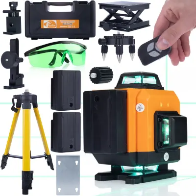 Orange Tiger ROT16L Laserski Nivelir – 16 Linija | Stativ 43-120 Cm, IP54, 3500 mAh