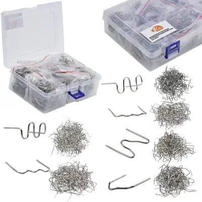 Spajalice Za Plastiku 6 Vrsta 1200 Kom – Rosfix | Promjer 0.8/0.6mm, Silver, u Plastičnoj Kutiji