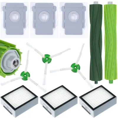 Set Pribora Za iRobot Roomba E/i/J – 3x Vrećice, 3x HEPA Filteri, 3x Bočne Četke, 2x Glavne Četke | Kompatibilnost s i3, i4, i5, i6, i7, i8, j7