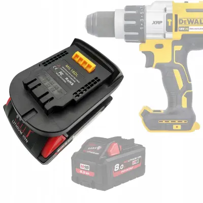 Milwaukee 18V Baterijski Adapter Za Dewalt 18V DW18ML – Kompatibilan s Dewalt Alatima | Trajnost i Jednostavna Montaža