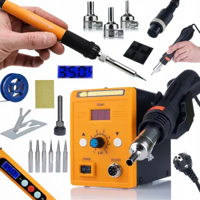 Set Lemilica Vrući Zrak 858D + Lemilica Precizna 60W – 700W, 100-500°C, LCD, ESD Sigurno
