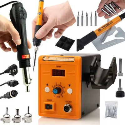 Set Lemilica Hot-Air 858D – 700W, 100-500°C | 3 Mlaznice, Precizna Kontrola