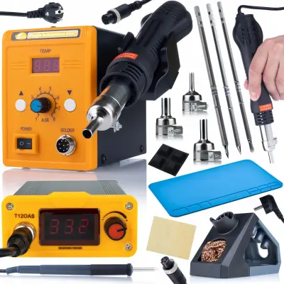 Set Lemilica T12 Rosfix Orange Akbash T12OAS + Hot-Air Rosfix 858D – Preciznost i Svestranost | 200-450°C, 75W, 230V