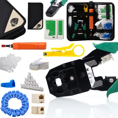 Set Alata Za Instalaciju i Održavanje Mreže RJ45 10-u-1 – 146 Dijelova | Krimp Klijesta, RJ9/RJ11/RJ12/RJ45 Tester