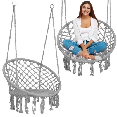 ljuljačka gnijezdo 80 cm Boho - siva + jastuk
