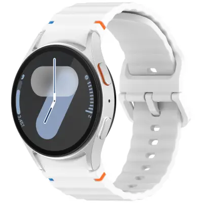 Samsung Watch 7 Remen od silikona s valovitim uzorkom Bijela