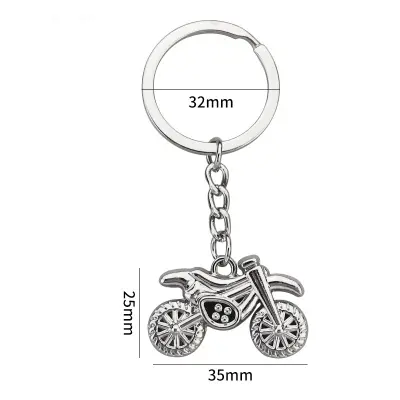 Motocross Motorcycle Keychain Srebrna