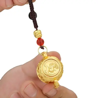 Sretan privjesak za ključeve Kineski zodijak Lonac bogatstva & Pixiu amajlija Zlatna