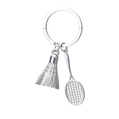 Srebrni privjesak za badminton reket X-450 - Moderan sportski poklon Srebrna