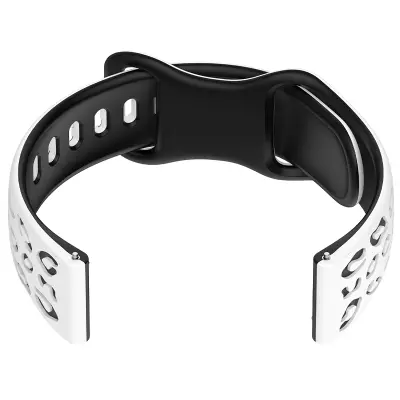 Dvobojni silikonski remen za sat za Huawei GT4/5, Samsung, Garmin Bijela+Crna