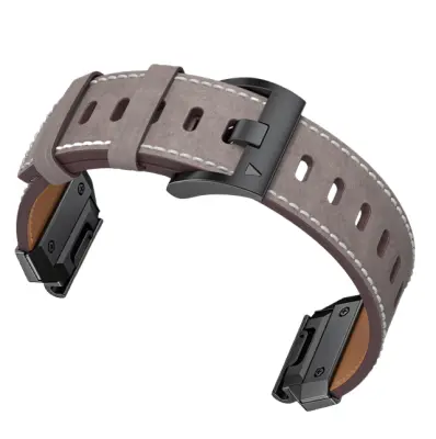 Remen od prave kože za Garmin Fenix 8/7X/7/6/5/965 Siva