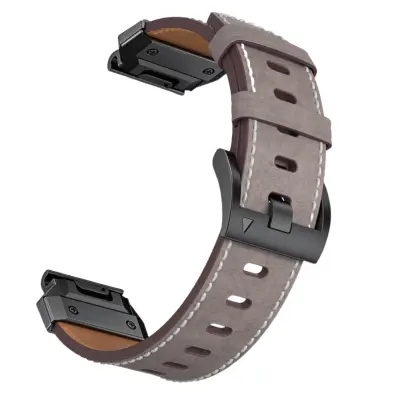 Remen od prave kože za Garmin Fenix 8/7X/7/6/5/965 Siva