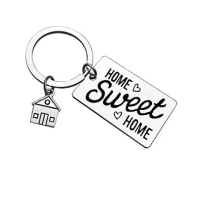 Privjesak za ključeve "New Home" od nehrđajućeg čelika, poklon za useljenje Srebrna