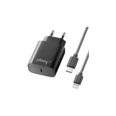 Kućni Punjač PLOOS, 20W, 1xUSB-C, Kabel USB-C na MFI, Crni