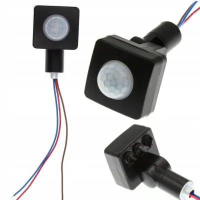 PIR Senzor Pokreta 230V 20mm – Crna Plutača | Detekcija 6m, 120°/360°, Maks. 100 W