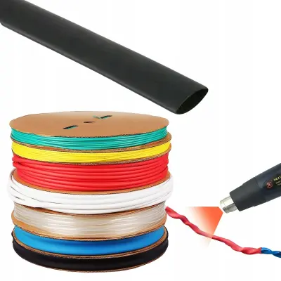 Termoskupljajuća Cijev Crna 40mm 1m – Samogasiva, Fleksibilna | Promjer 20mm, Temperatura -30~125°C