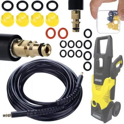 Set Brtvi i Crijevo Visokog Tlaka 10m – Kompatibilno s Kärcher K2-K7 | Klik-Klik Sustav