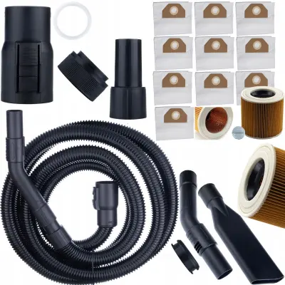 Set Pribora Za Usisavač – 10 Vrećica, Filtar, Crijevo 4m | Kompatibilnost s Kärcher WD2, WD3