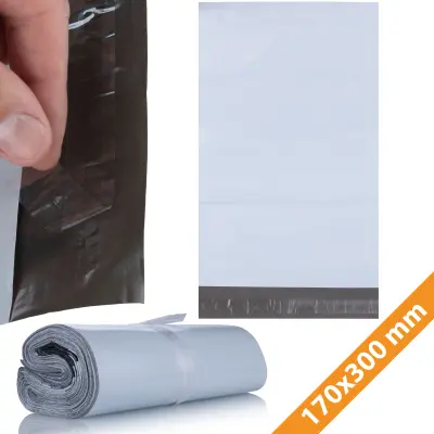 Plasticna Vrecica Za Slanje 170x300mm – Bijela LDPE | 100 Komada, Vodootporna, Samoljepljiva