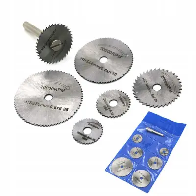 Set Reznih Diskova s Adapterom Za Bušilicu – 7 Komada | HSS Čelik, Promjer 22-50mm