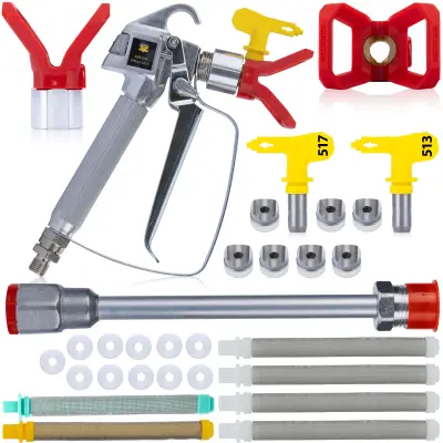 Pištolj Za Bojanje s Mlaznicom 517 – Set s Lance 30cm, 11x Brtva, 6x Prstasti Filtar | Kompatibilnost s Graco, Wagner, Titan