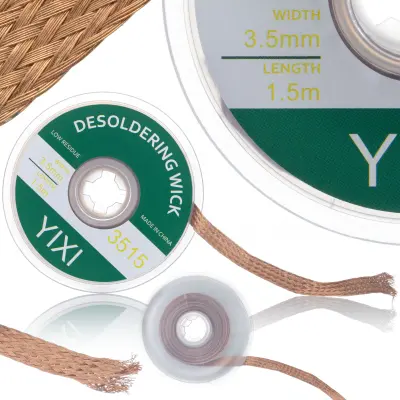 Pletenica Za Odlemljivanje 3.5mm X 1.5m – Mjedena Pletenica With Rosin | Precizno Uklanjanje Kositra