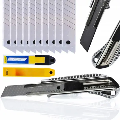 Aluminijski Nož Za Tapete 18mm + 10x Zamjenska Oštrica – Precizno Rezanje | Duljina 155mm