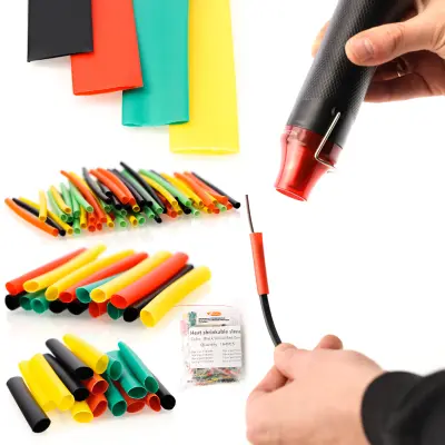 Set Termoskupljajućih Cijeva 164 Kom – Višebojne | Promjer 1-14mm, Poliolefin, 2:1 Kupnja, -55°C do +125°C