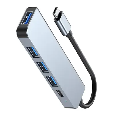 Brzi multiportni hub sa 100W PD - Model 2301 Siva