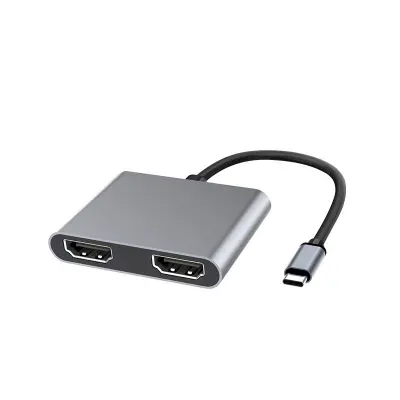 Type-C Hub 2-u-1: Dvostruki HDMI izlaz za besprijekorno povezivanje Siva