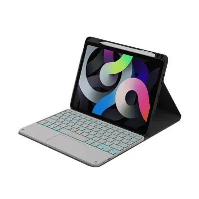 Kućište za tablet s pozadinskim osvijetljenom tipkovnicom za iPad Crno-bijela