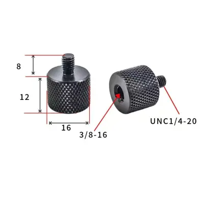 Adapter 1/4" do M10 za stative i kamere - pakiranje od 5 komada Crna